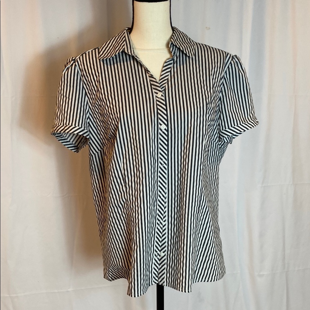 Style & Co. Black and White Striped Camisole